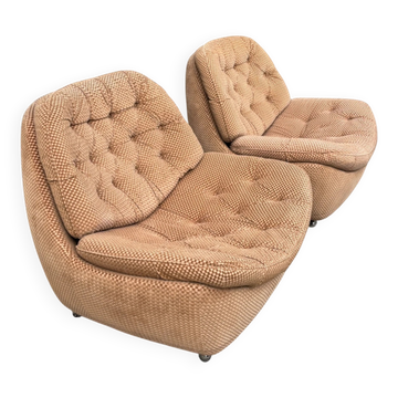 Ensemble de 2 fauteuils lounge Minotti Italie des années 1970
