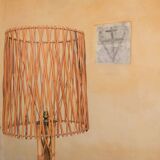 Vintage rattan floor lamp