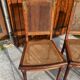 Set of four antique Louis XVI style chairs, wood and cane