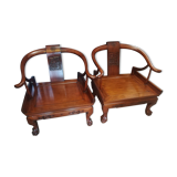 Pair of Chinese armchairs made of exotic wood