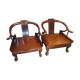 Pair of Chinese armchairs made of exotic wood