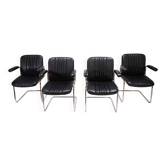Set of 4 Martin Stoll Leather Dining/Conference Chairs by Professor Karl Dittert