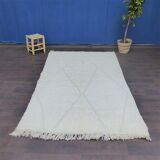Carpet beni ouarain white large diamonds  145 X 255 cm