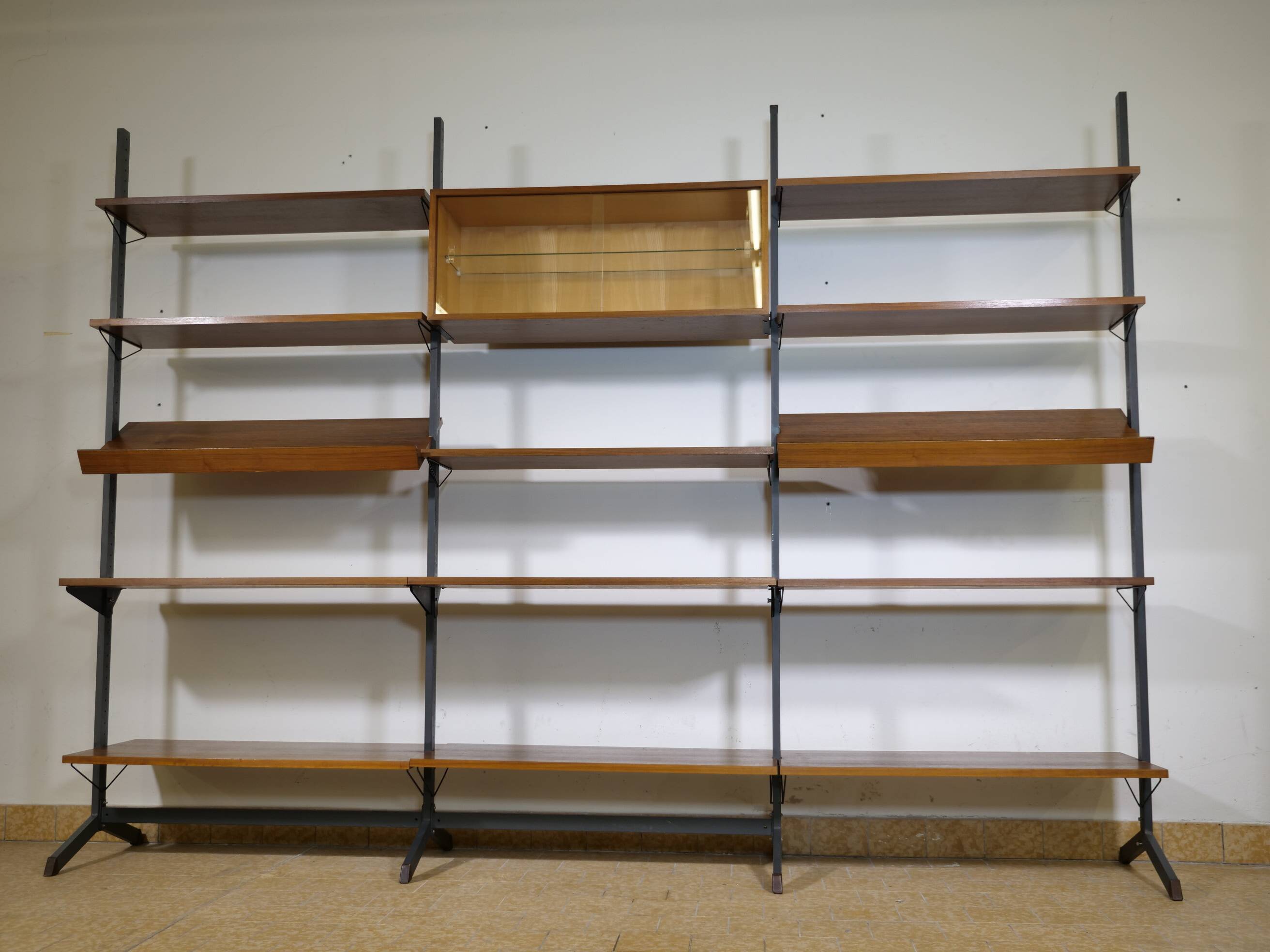 Free Standing Modular Teak Shelving System by Olof Pira, 1960s