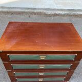 Vintage Scandinavian wooden ship cabin style chest of drawers