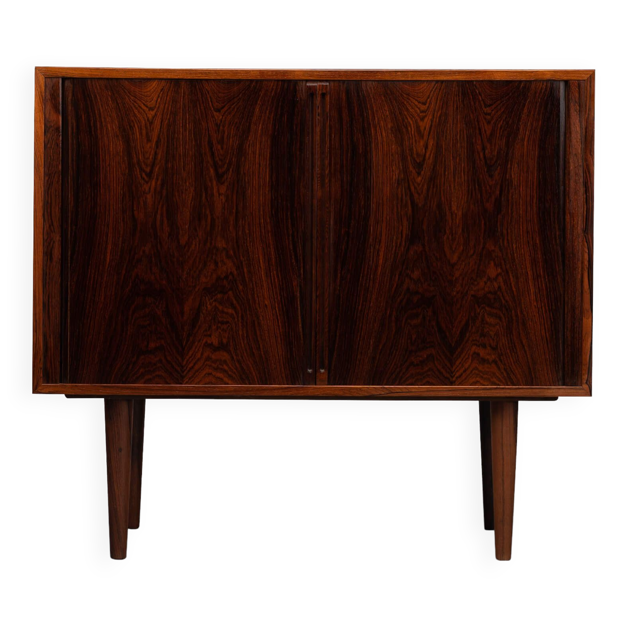Danish Design Rosewood small chest for LP's with tambour doors, 1960s
