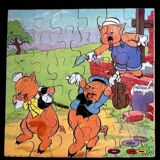 Boite puzzle les trois petits cochons, années 1950 walt disney  "jouets vera paris "