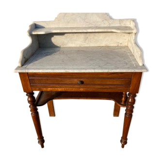 Pine hairdresser with marble tray