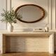 Vintage oval mirror – Patinated gold floral decorative frame