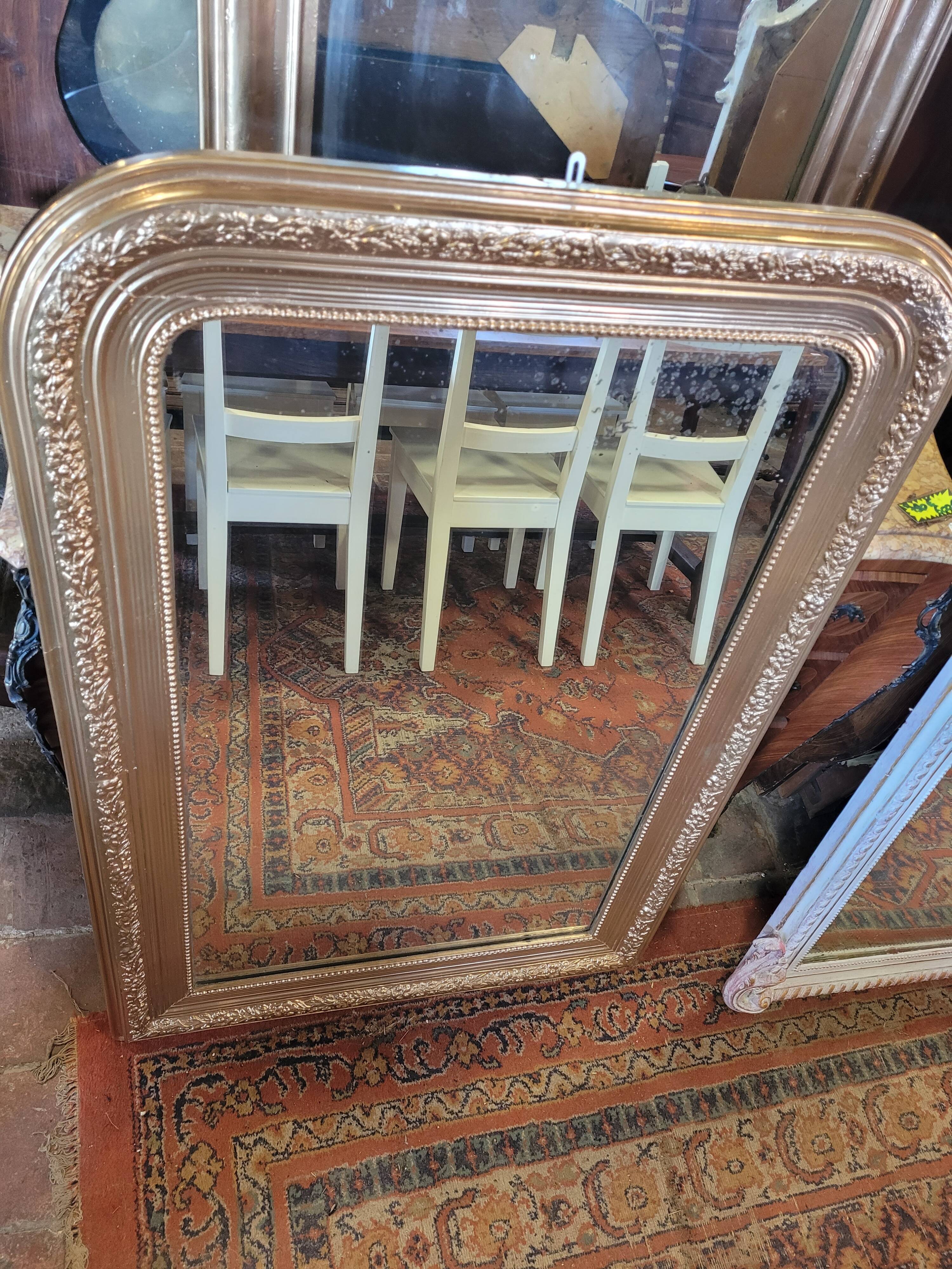Miroir Louis Philippe doré ancien 119x81cms