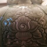 Duo of elephant lamps in cermal