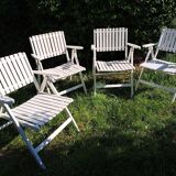 4 fauteuils de jardin pliables vintage