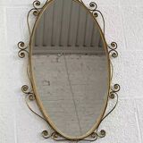 50s oval brass mirror