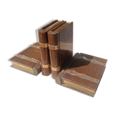 Serre-livres trompe-l'œil en bois livre et boite