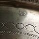 Golden service tray in vintage brass