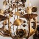 Chandelier hand-forged Hollywood Regency rose leaf decorations