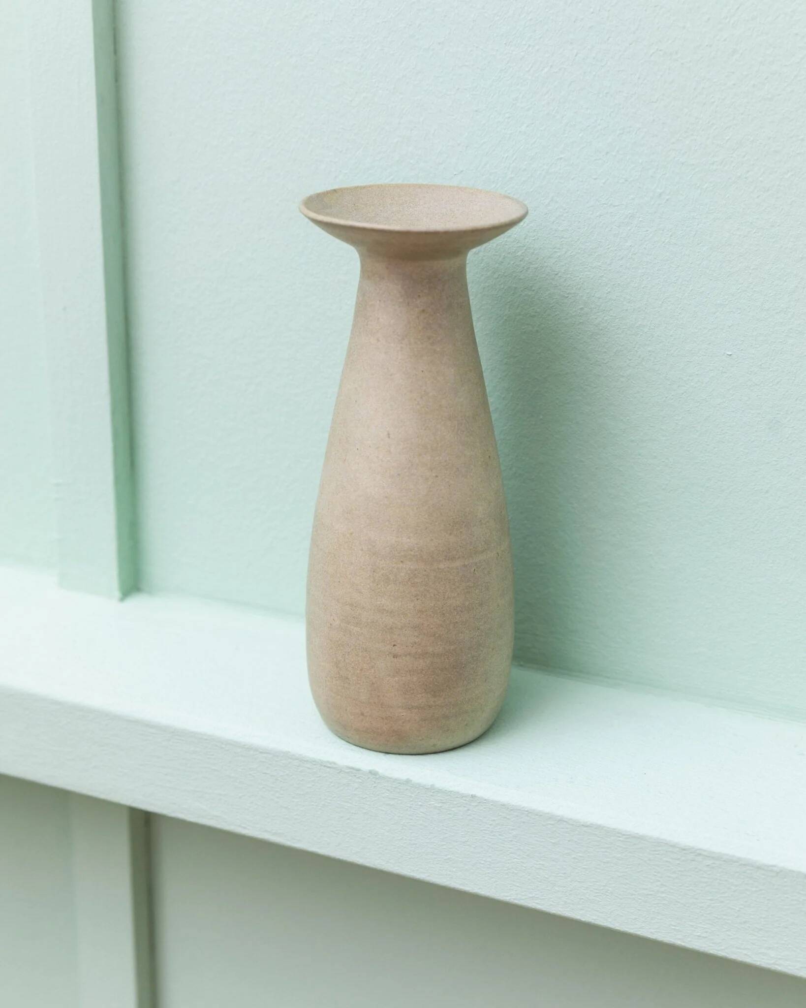 Beige Studio Keramik Ceramic Vase by Heinz Pelzer – West Germany, 1970s Mid-Century