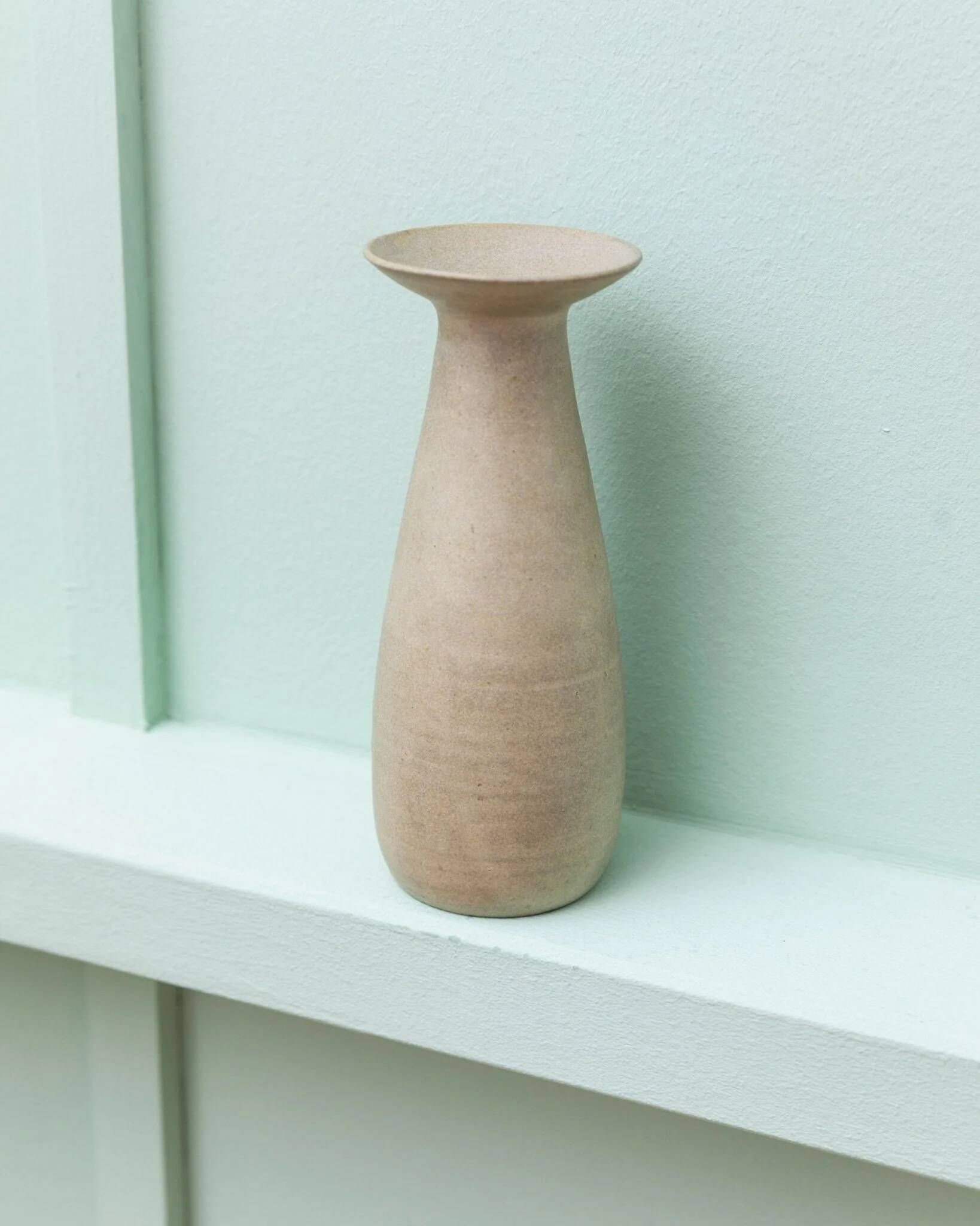 Beige Studio Keramik Ceramic Vase by Heinz Pelzer – West Germany, 1970s Mid-Century