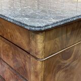 19th century Restoration chest of drawers in mahogany and marble top