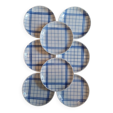 Set of 8 Moulins des Loups flat plates
