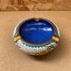 Antique Chinese Bronze Cloisonne Enamel Ashtray Vintage Flower Pattern