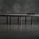 Table basse brutaliste en acier et pierre de Thomas Serruys, Belgique, 2019