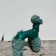 Spaghetti Green Ceramic Poodle Dog