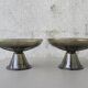 Pair of tazza glass compote cups, circa 1950 - 1970