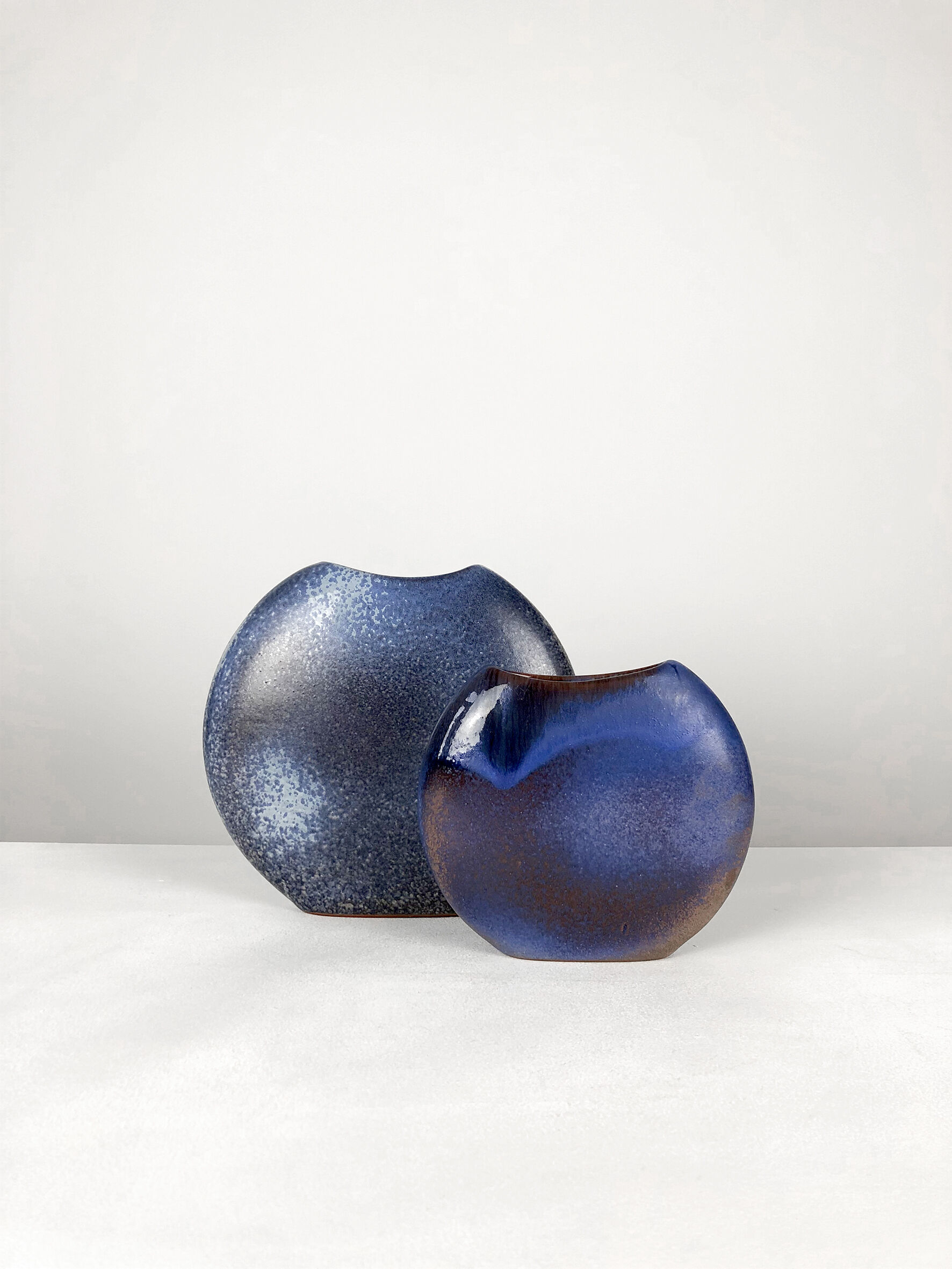 Pair of vintage ceramic vases 1970 by Antonio Lampecco