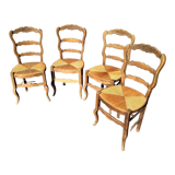 1 set of 4 rustic chairs