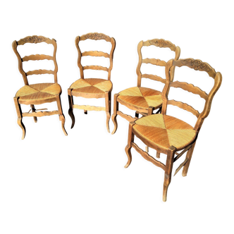1 set of 4 rustic chairs