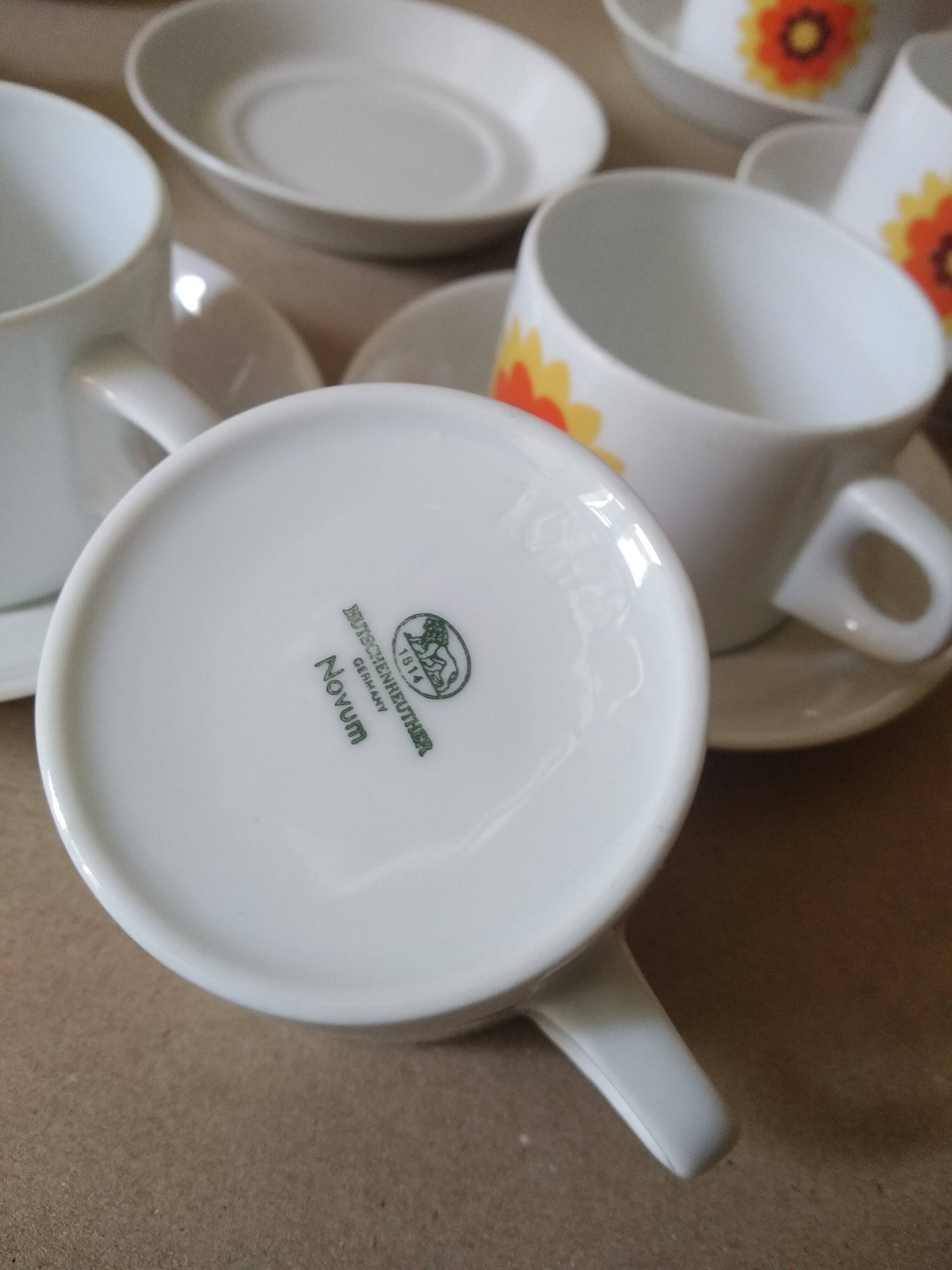 Hutschenreuther Novum Vintage Porcelain Coffee Cups * 70s * Bavaria