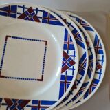 4 flat plates Faience from Lunéville