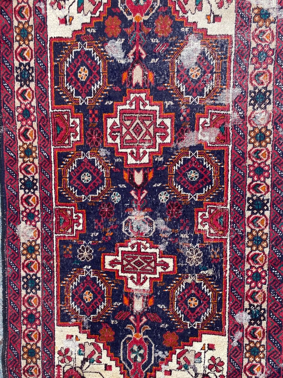 Vintage persian balutch handmade carpet 90x175 cm