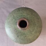 Vase en céramique bi colore vert à violine