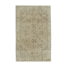 Handmade distressed oriental beige rug 156 cm x 255 cm - 36564