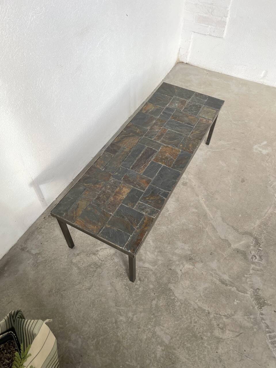 1950s slate coffee table