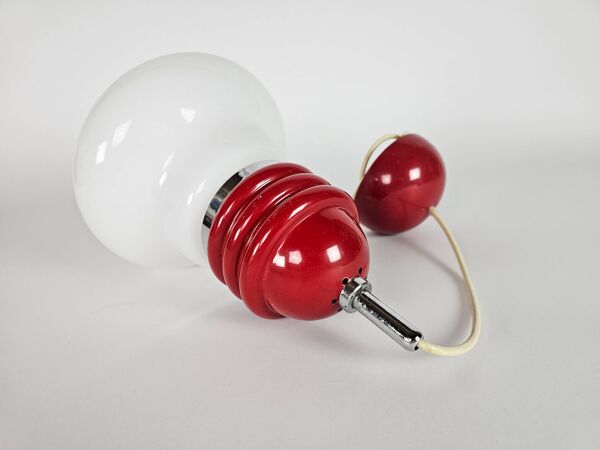 'Lampe ampoule' Tronconi Enrico Tronconi opaline chrome Italie années 1970