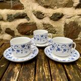 Blue flower coffee cups