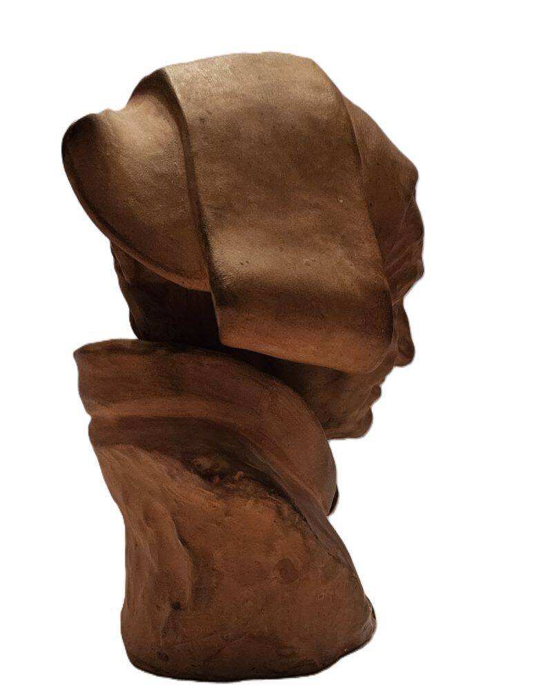 Léon Morice - Buste de Bretonne En Terre Cuite 19eme