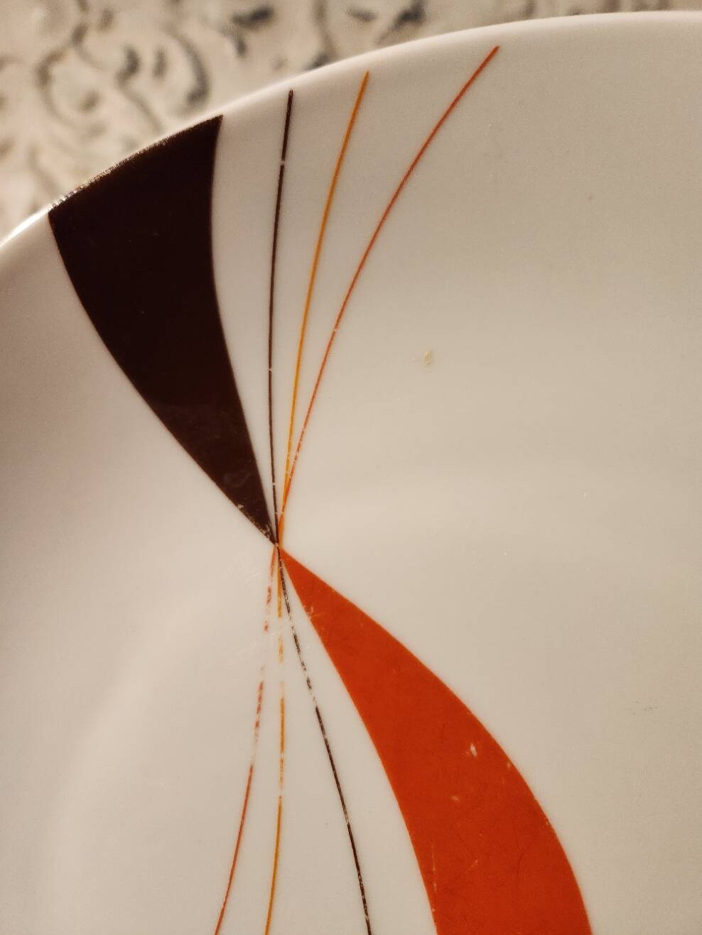 Large flat round plate design 70s Winterling Marktleuthen Bavaria