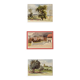 Painting Set of 3 watercolors Village and countryside early 20th century