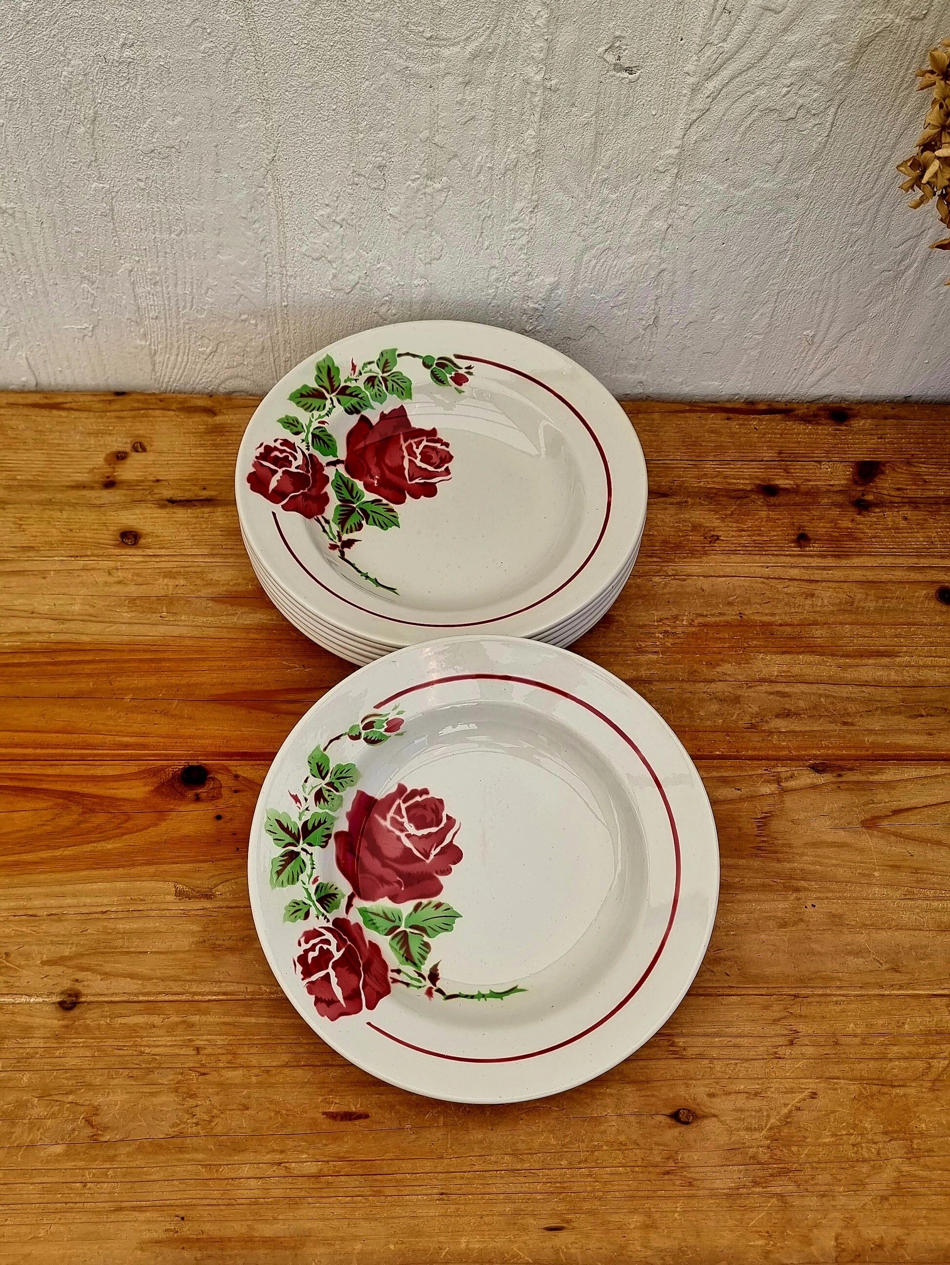 Set of 7 deep plates K&G Lunéville model Yvonne