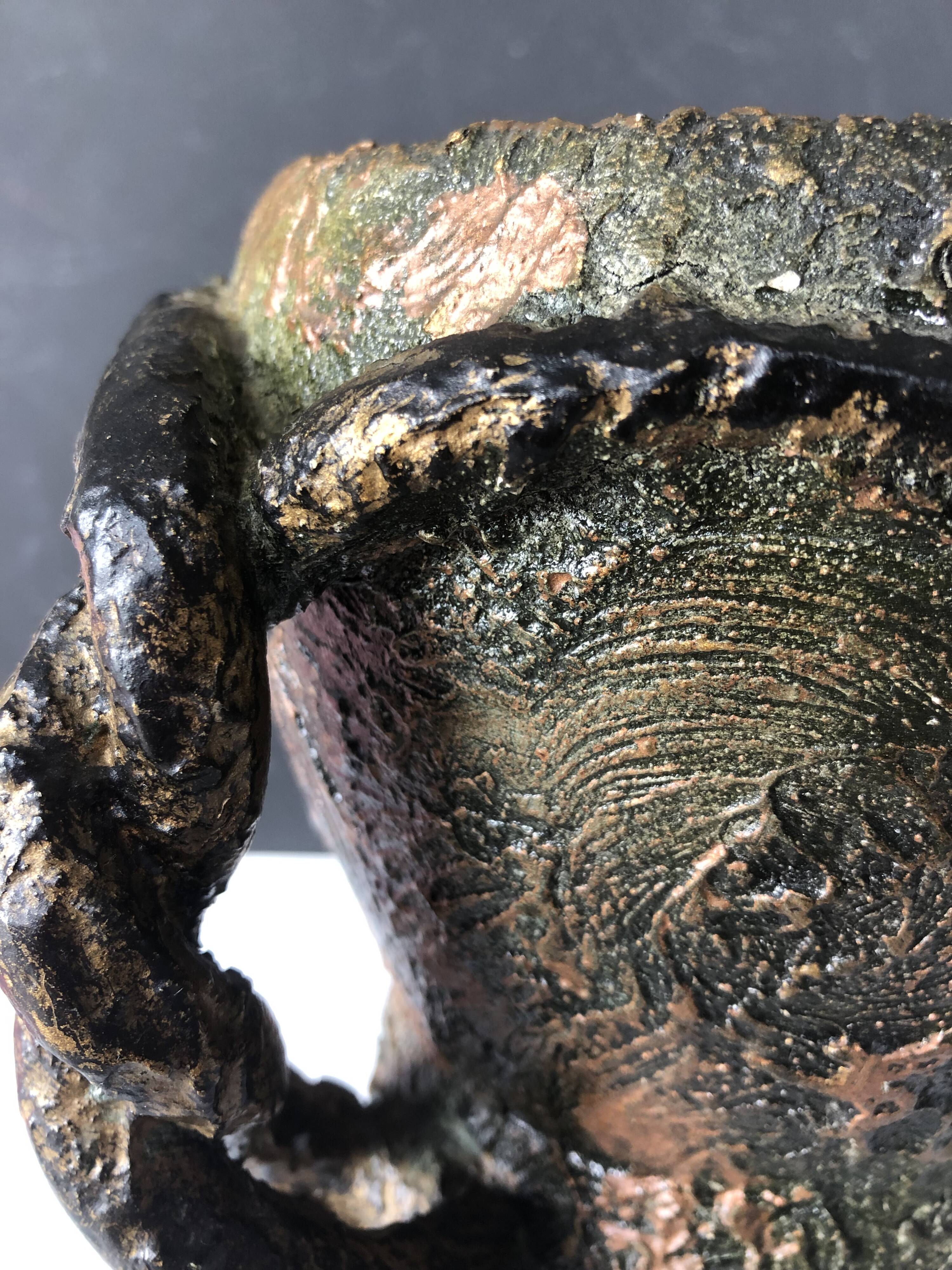 Starry Night pitcher vase with braided handle