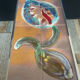 Vintage coffee table in stainless steel and ceramic from the 1970s.
