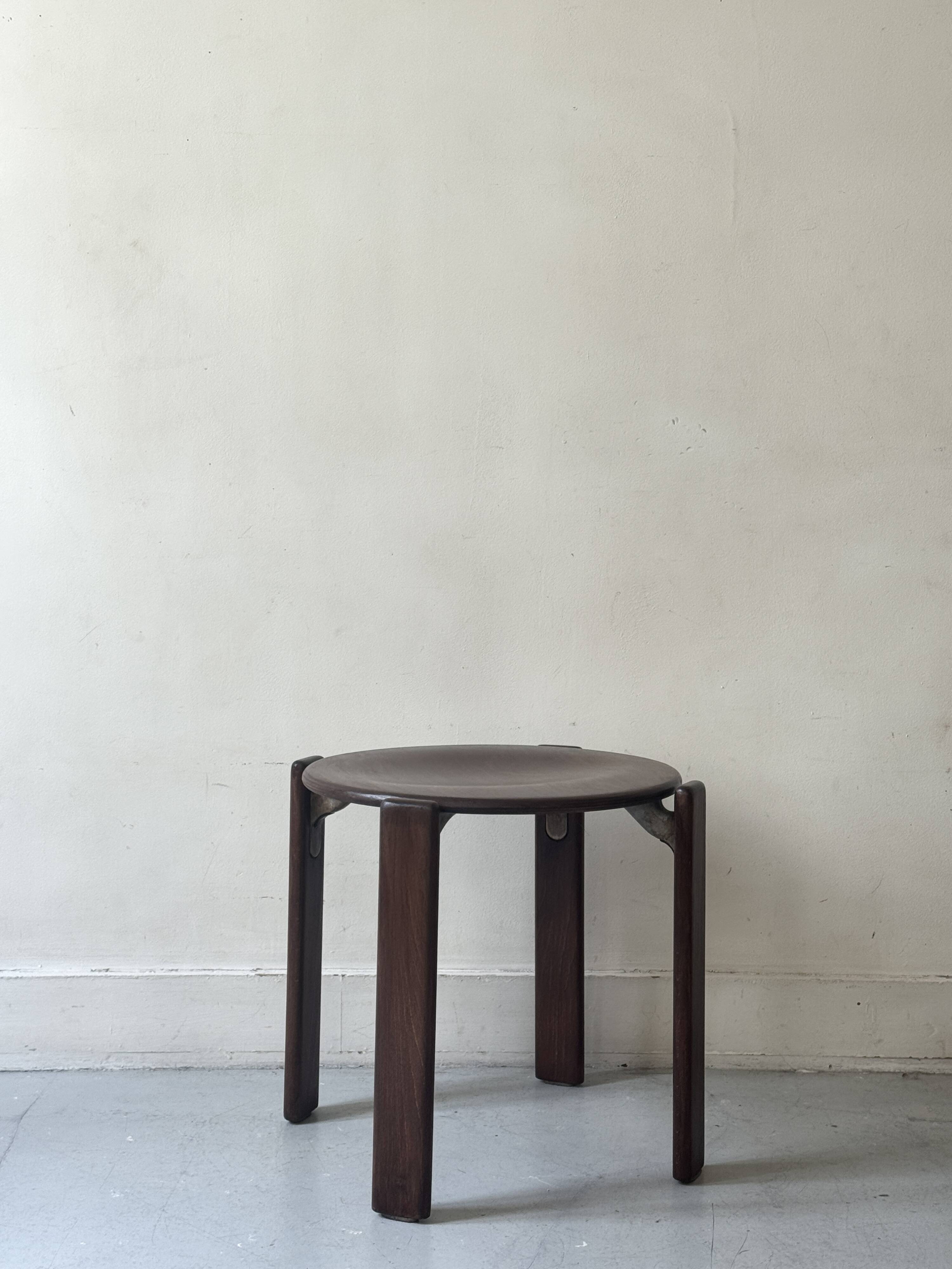 Tabouret, table d'appoint en bois de hêtre  Bruno Rey, Suisse 1970