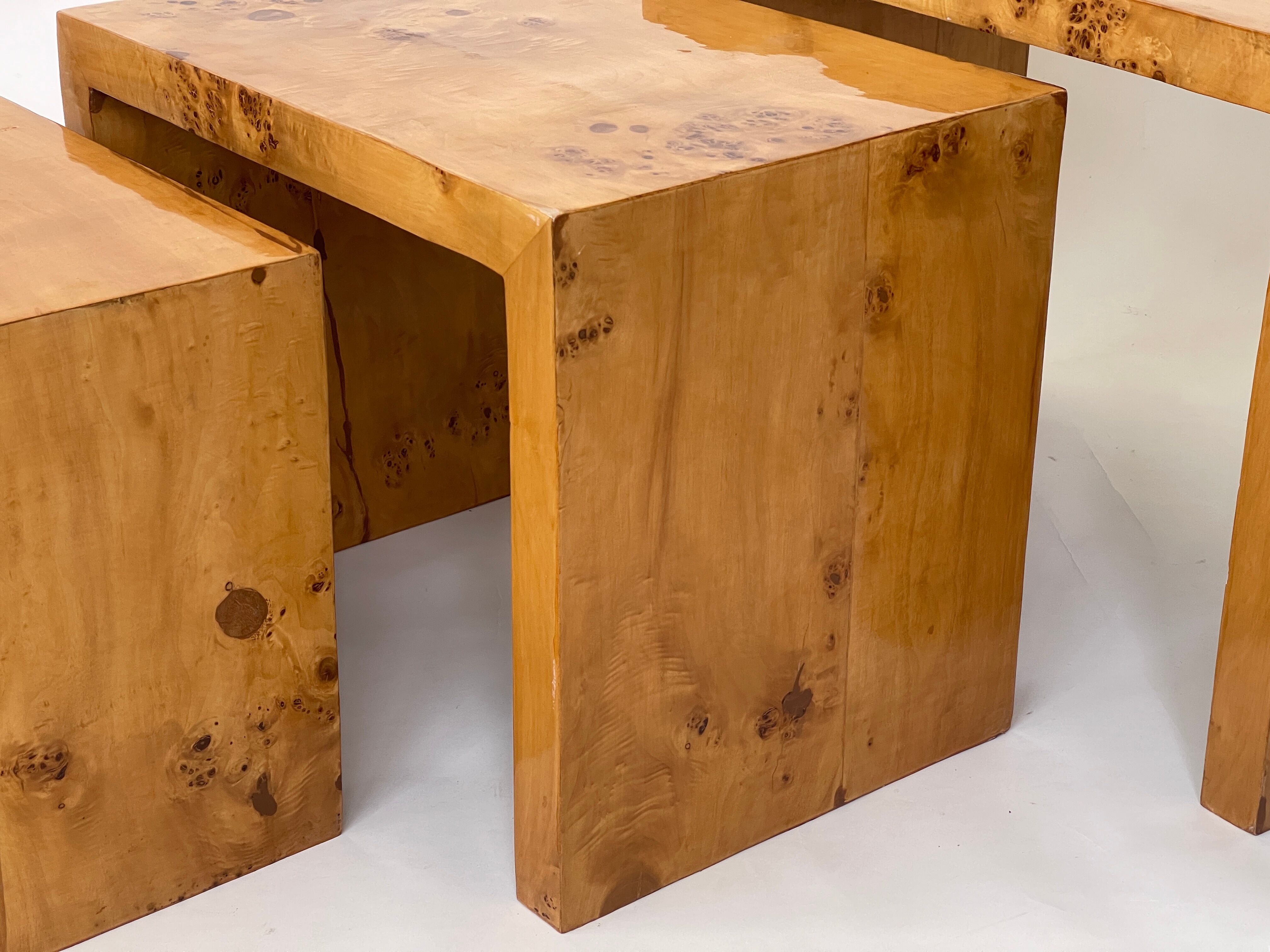 1970s burl nest tables