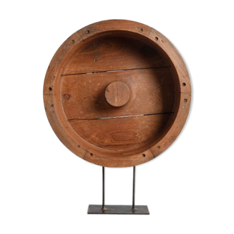 Wooden wheel mold on stand