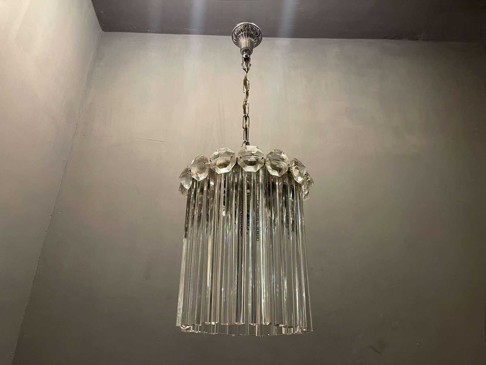 Italian Murano glass trilobi light pendant, 1960s
