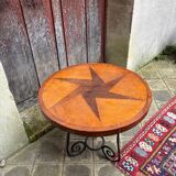 Table basse en bois et fer forgé